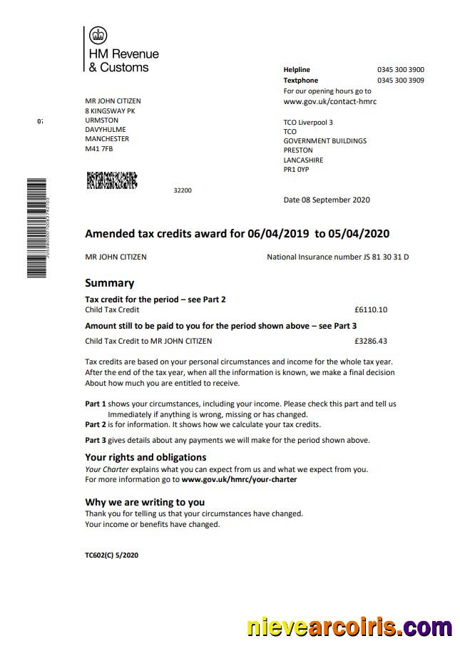 HM Revenue & Customs Tax Credits Preview