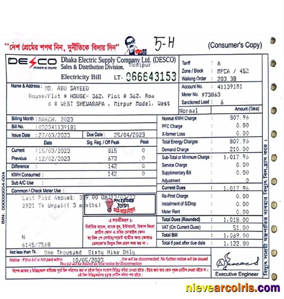 Editable INDIA DECO Utility Bill Word And PDF Template