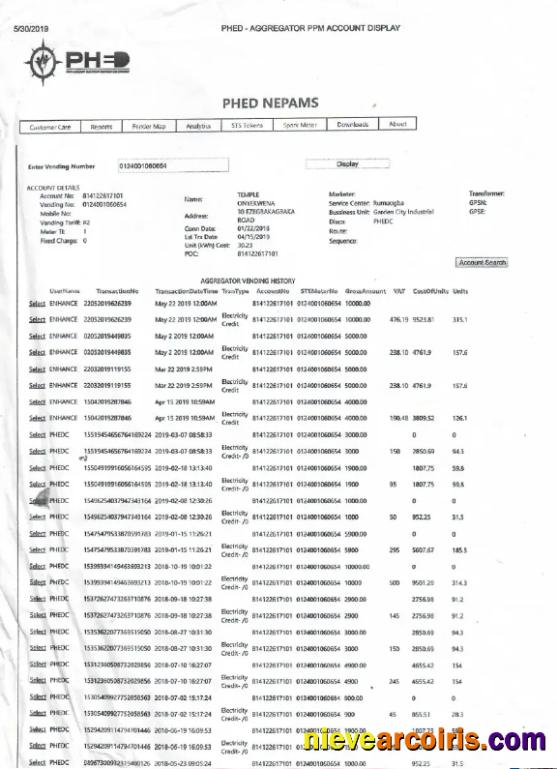Premium INDIA PHED Utility Bill Word And PDF Template