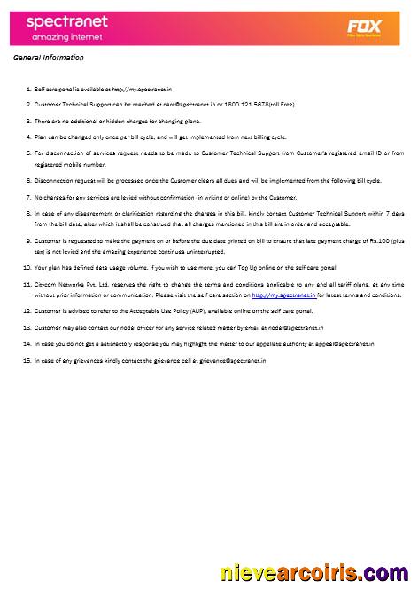 Nigeria Spectranet Amazing Internet Internet Utility Bill Word And PDF Formats, 3 Pages1 Sample