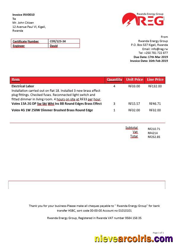 Rwanda Energy Group Electricity Bill In Word Format Photolook