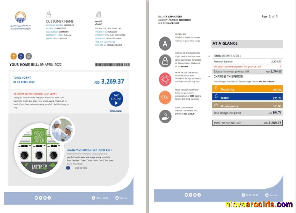 UAE Abu Dhabi Al Ain Distribution Co. (5 Pages) 1 2 Template