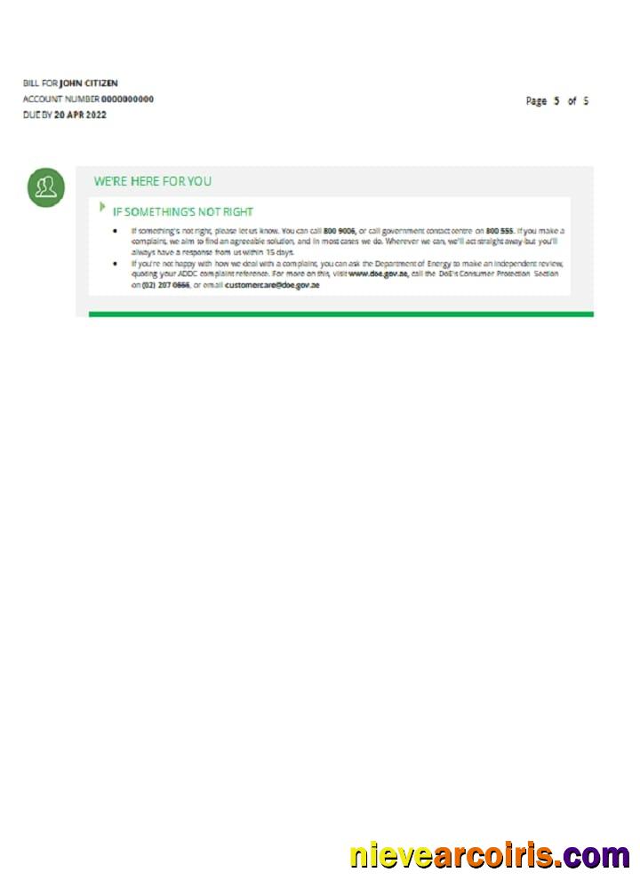 Editable UAE Sharjah Al Ain Distribution Co. Word And PDF Utility Bill Template (5 Pages) 5