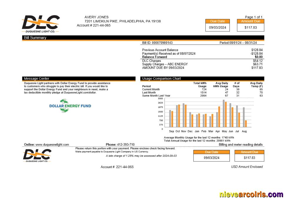 USA DLC Utility Bill, Version 2 Sample