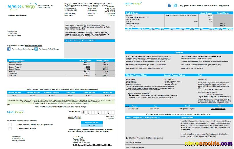 Premium USA Infinite Energy Utility Bill Template In Word And PDF Formats. 2 Pages