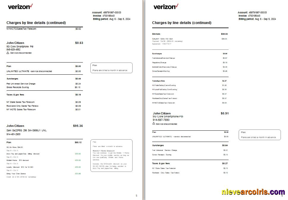 USA New Jersey Verizon Utility 5 6 Scr Sample