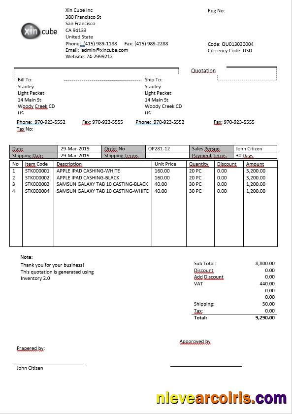 Editable USA San Francisco Xincube Utility Bill Template In Word And PDF Format