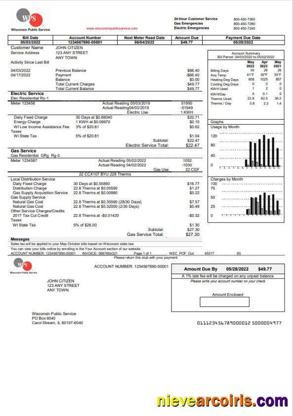 Professional USA WPS Utility Bill Template In Word And PDF Format