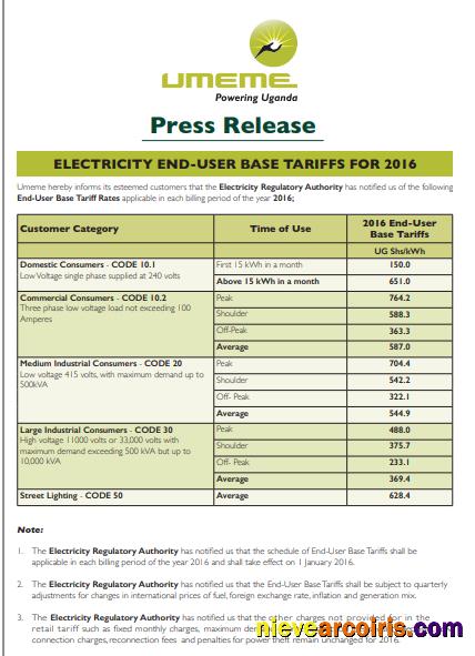 Uganda UMEME Utility Bill Template