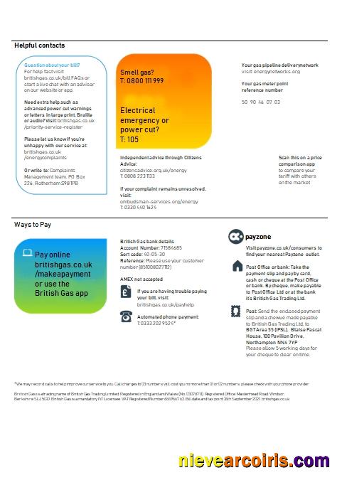United Kingdom British Gas (3 Pages), Version 3 Preview