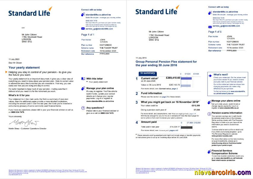 Editable United Kingdom Standard Life Utility Bill Template In Word And PDF Format, 7 Pages 1 2