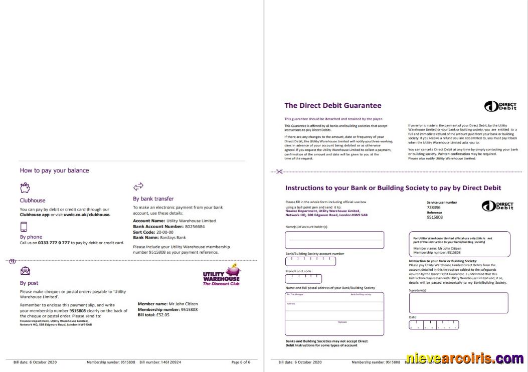 Realistic United Kingdom Utility Warehouse Electricity Utility Bill Template In Word And PDF Format (6 Pages) 5 6